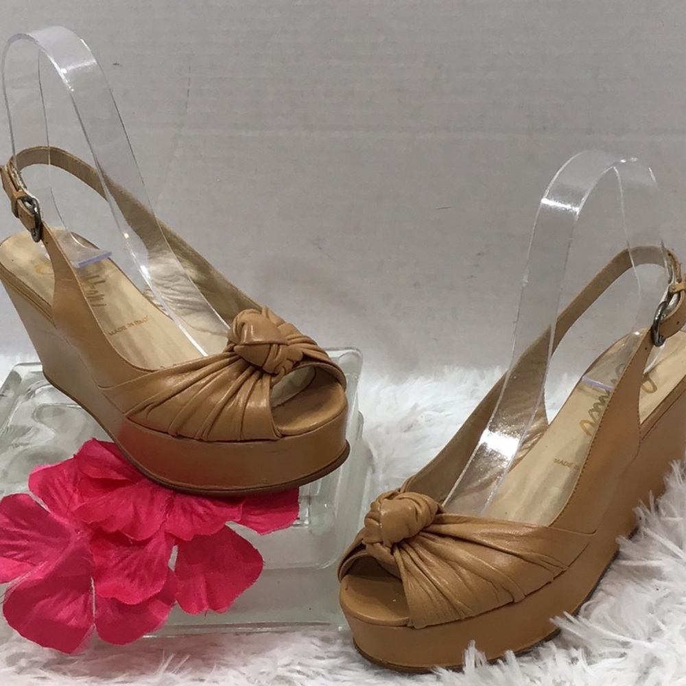 Butter Brand camel peep toe platform sandals